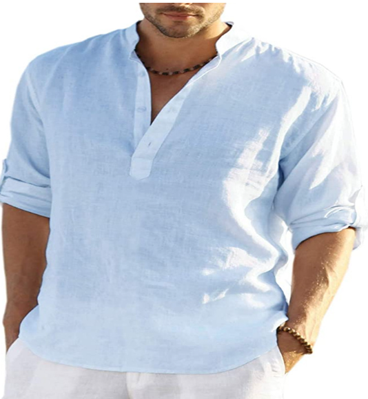 Coastal Linen Henley Shirt